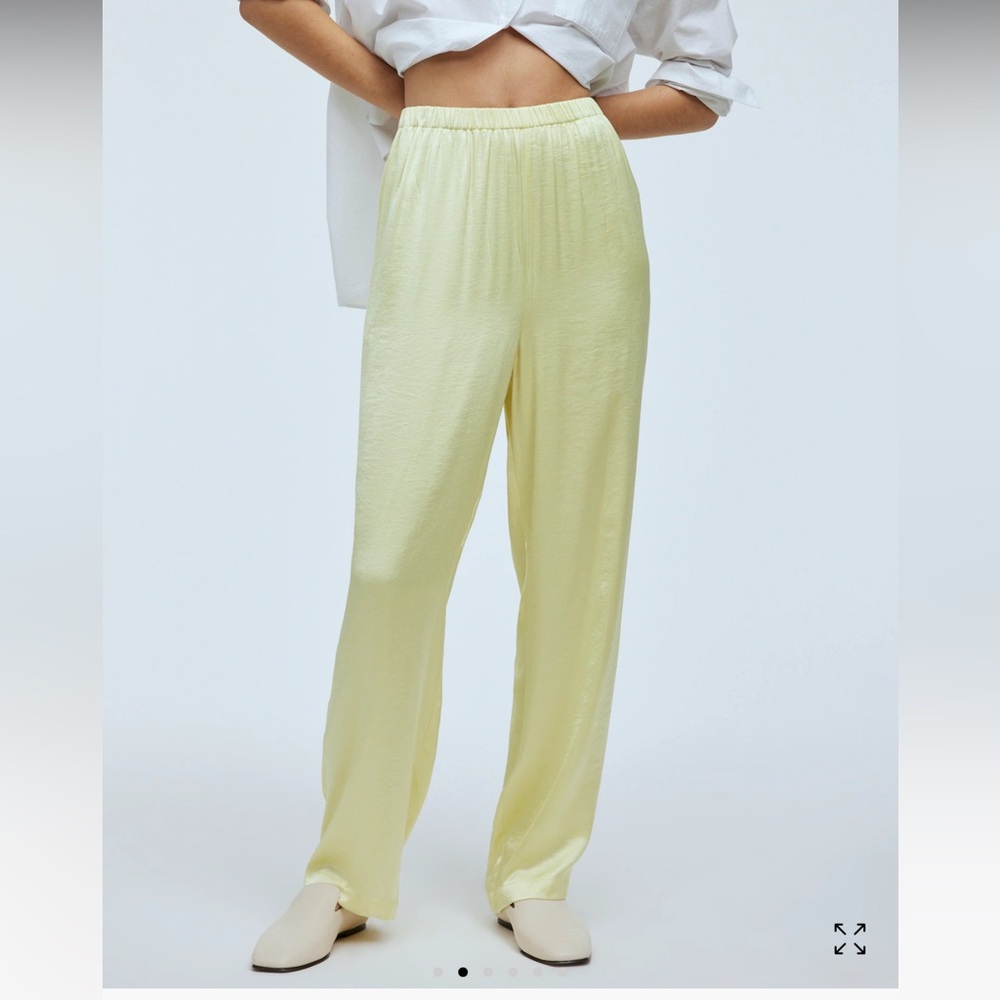 Madewell straight leg full length pants in satin